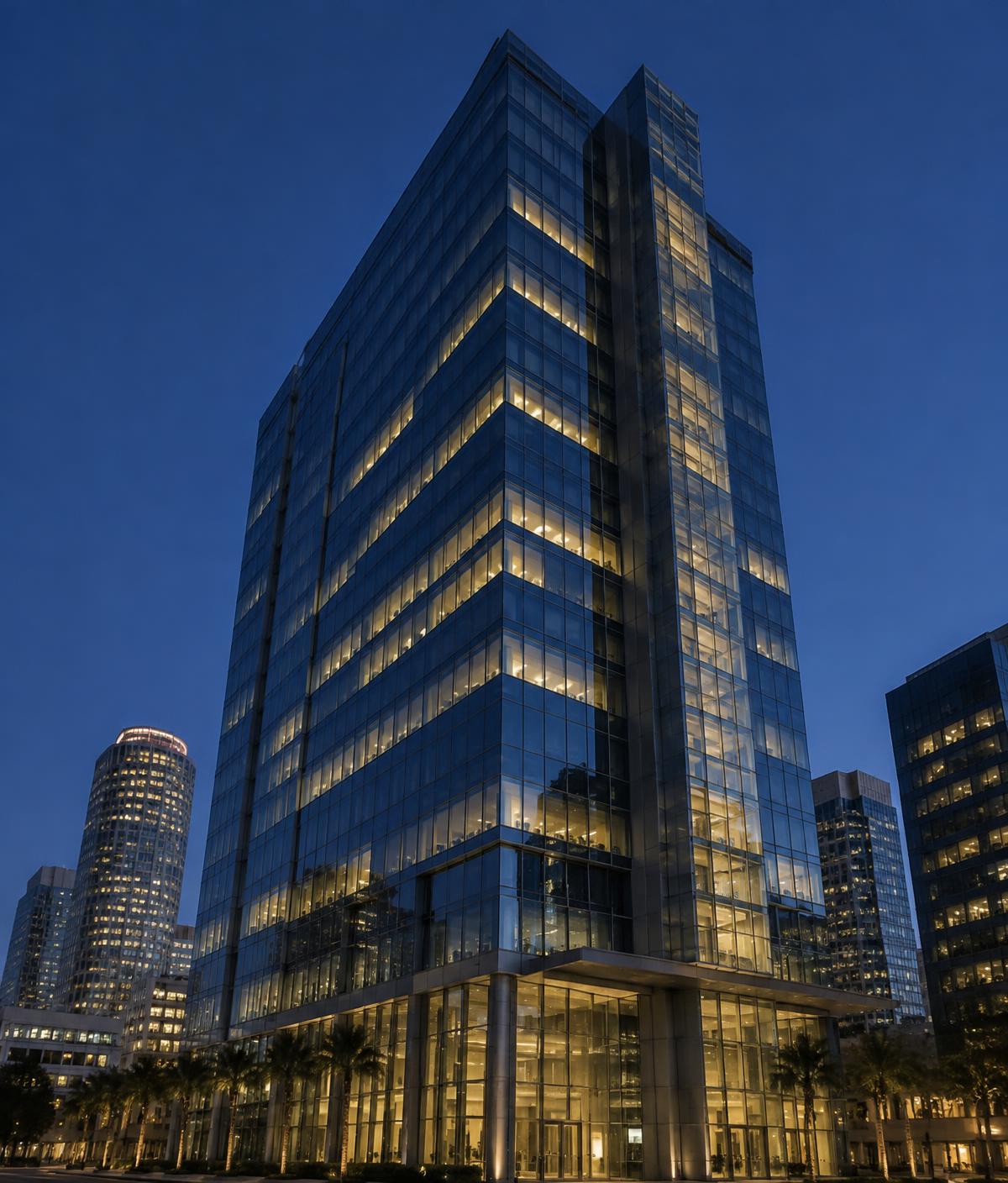 Lennox Capital headquarters skyline at dusk